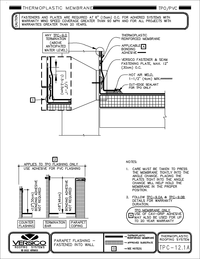 TPC-12.1A TPO-PVC - Parapet Flashing - Fastened into Wall CAD drawing