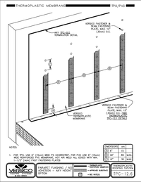 TPC-12.6 TPO-PVC - Parapet Flashing / No Adhesion - Any Height Option CAD drawing