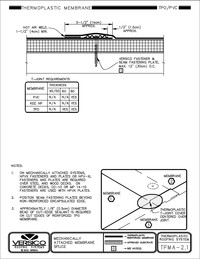 TPMA-2.1 TPO-PVC - Mechanically Attached Membrane Splice CAD drawing