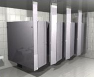 Hadrian Inc. Ceiling Hung Toilet Partitions (Stainless steel)<BR><BR>