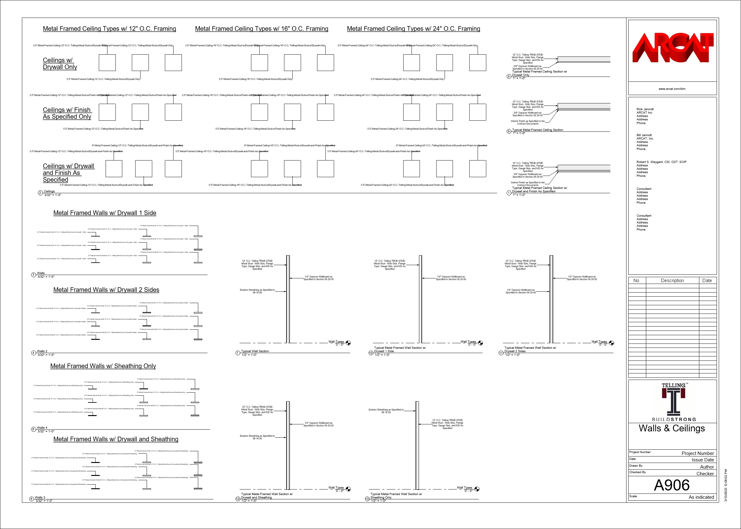 ColdFormed Metal Framing Metals BIM Objects Revit Families ARCAT