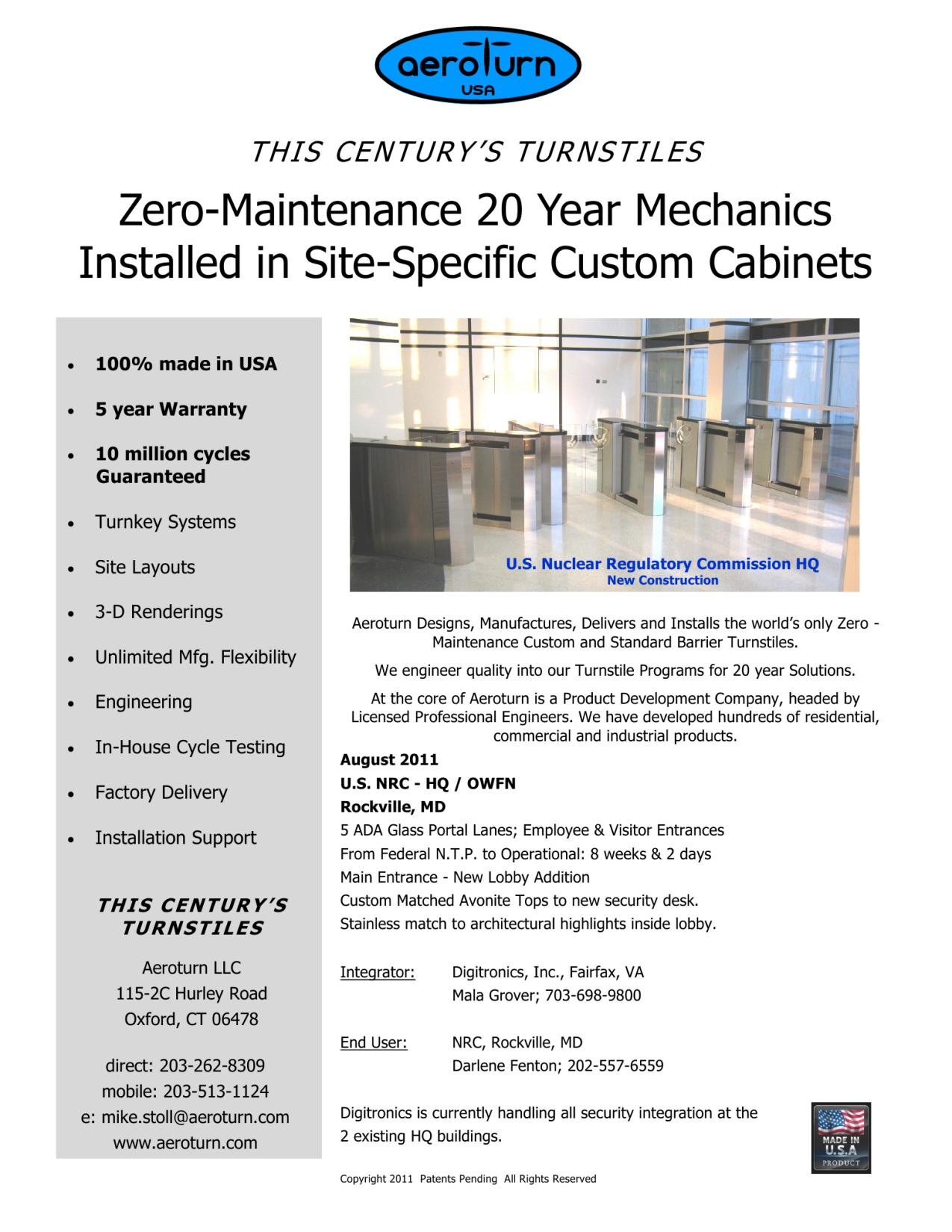 AEROTURN, Catalogs, Zero-Maintenance - NRC OWFN | ARCAT
