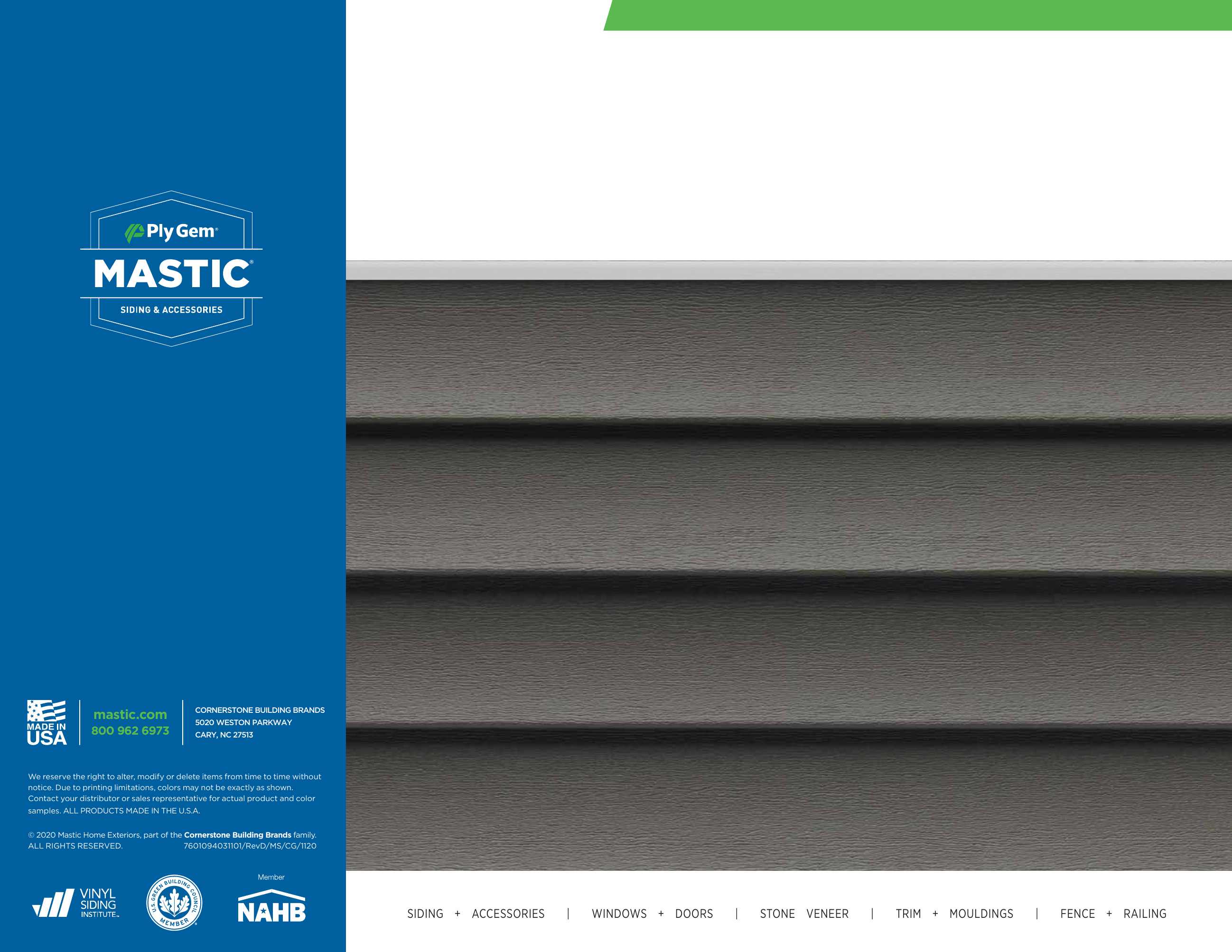 Mastic by Ply Gem, Catalogs, Carvedwood•44 Vinyl Siding Brochure ARCAT