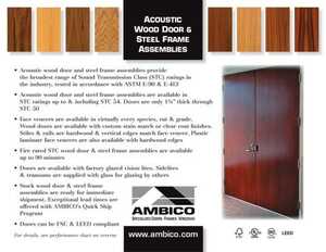 Acoustic Wood Door & Steel Frame Assemblies