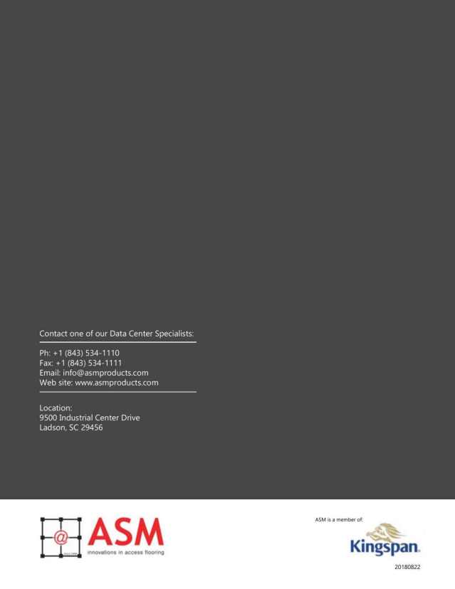 ASM Modular Systems, Inc., Catalogs, High Density Access Flooring ARCAT