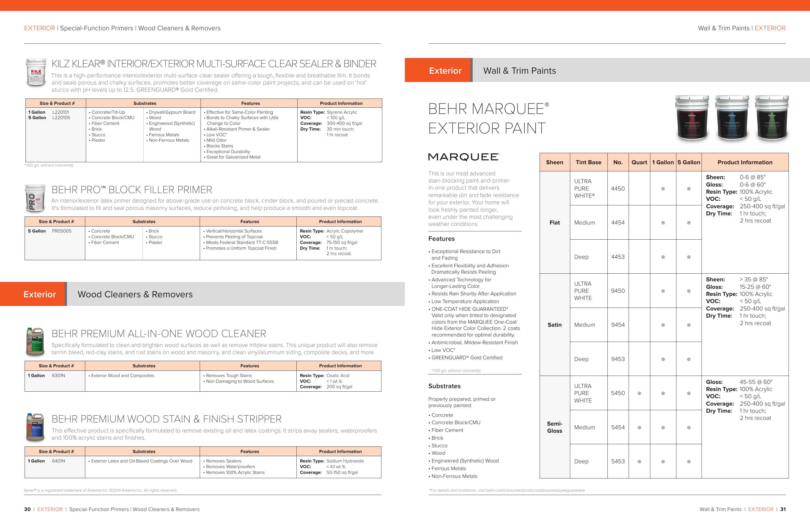 Behr Paint Company, Catalogs, Behr Kilz Products & Services Reference