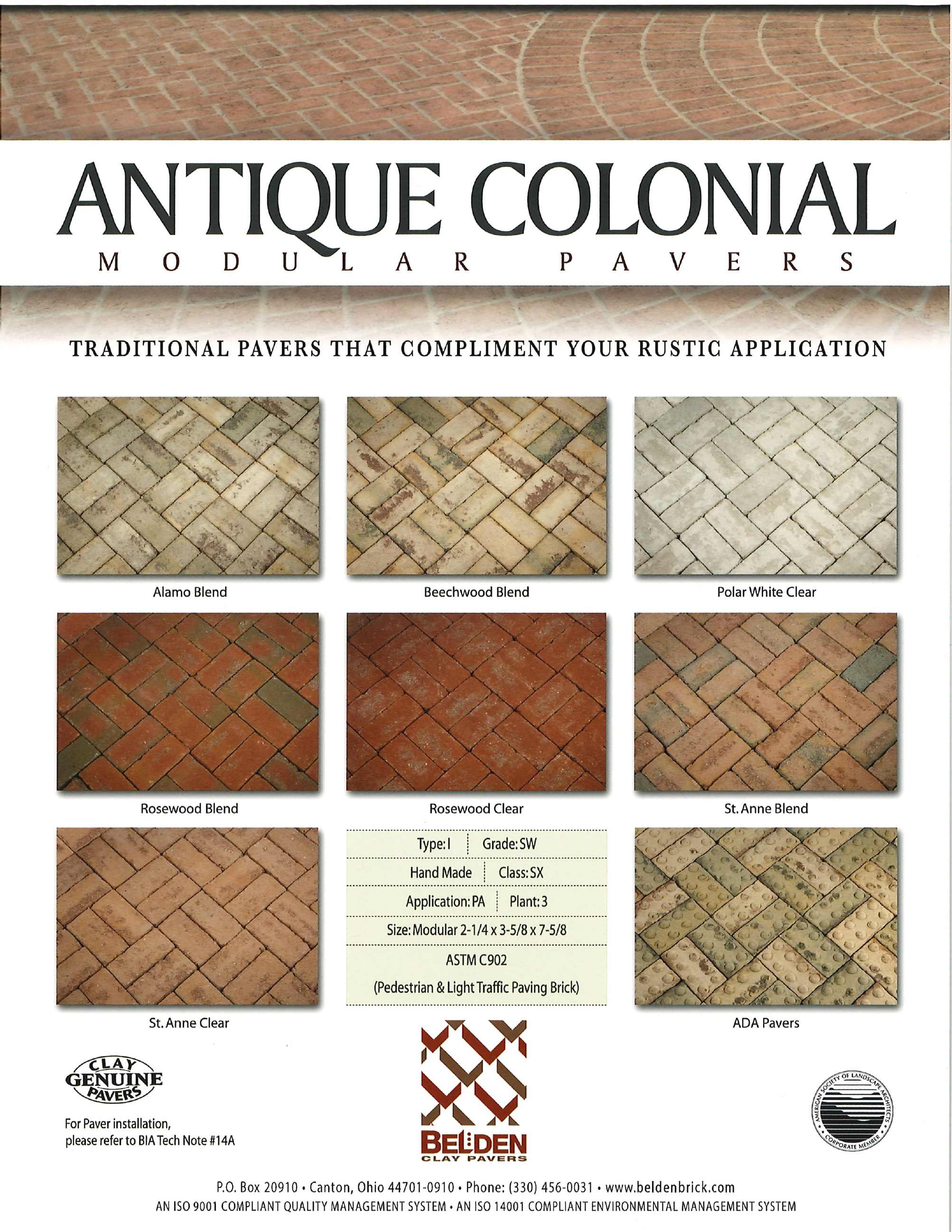 Belden Brick Company (The), Catalogs, Antique Colonial Modular Pavers
