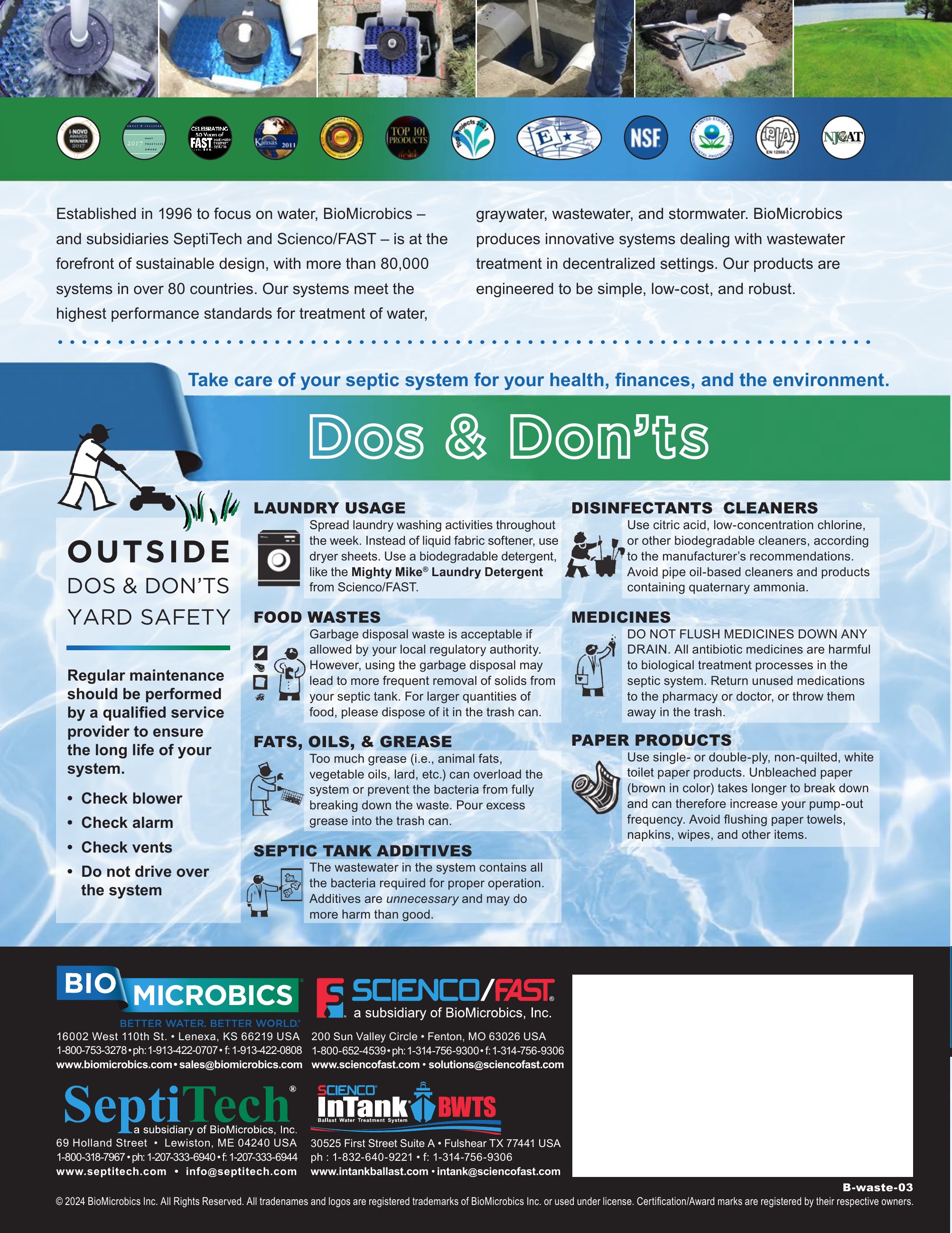 BioMicrobics, Inc., Catalogs, S.O.S. Save Our Septic Program | ARCAT