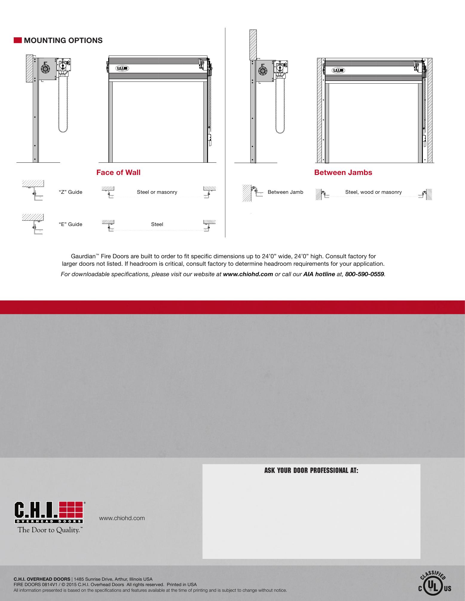 C.H.I. Overhead Doors, Catalogs, Rolling Steel Fire Doors - Series 7000 ...