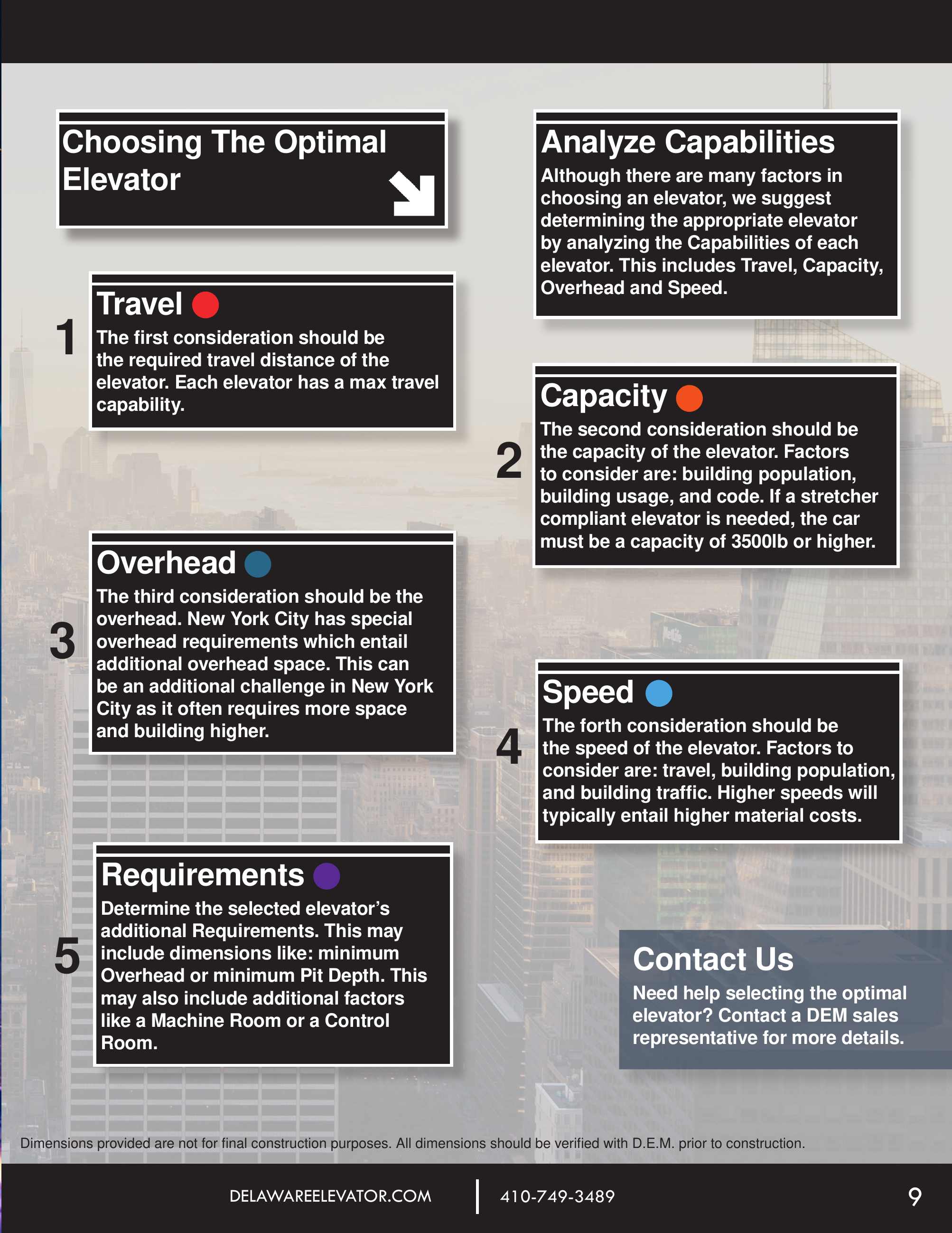 Delaware Elevator Manufacturing, Catalogs, New York Elevator Planning