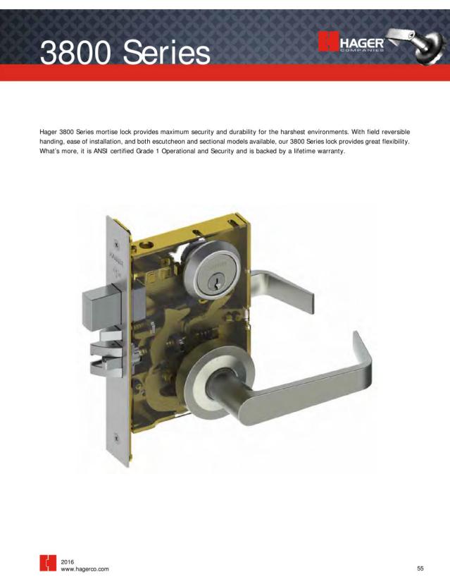 Hager Companies, Catalogs, Door Hardware Catalog ARCAT