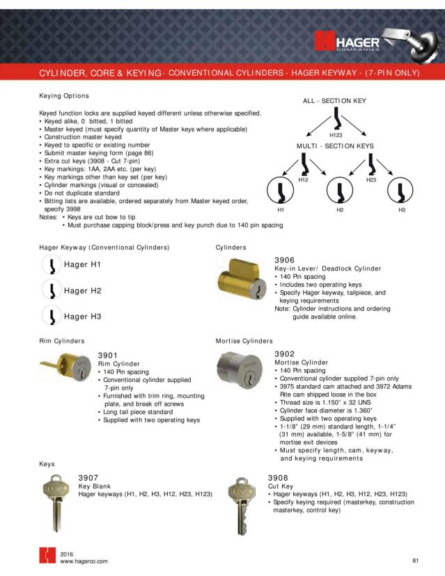 Hager Companies, Catalogs, Door Hardware Catalog ARCAT