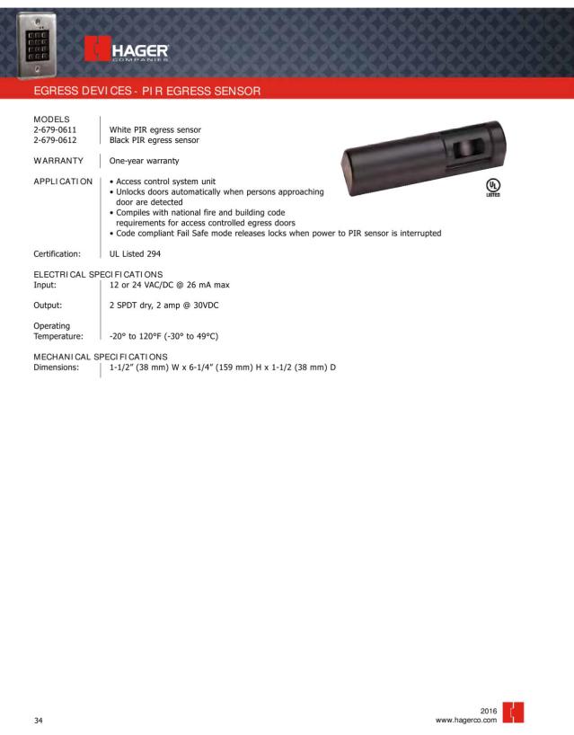 Hager Companies, Catalogs, Door Hardware Catalog ARCAT