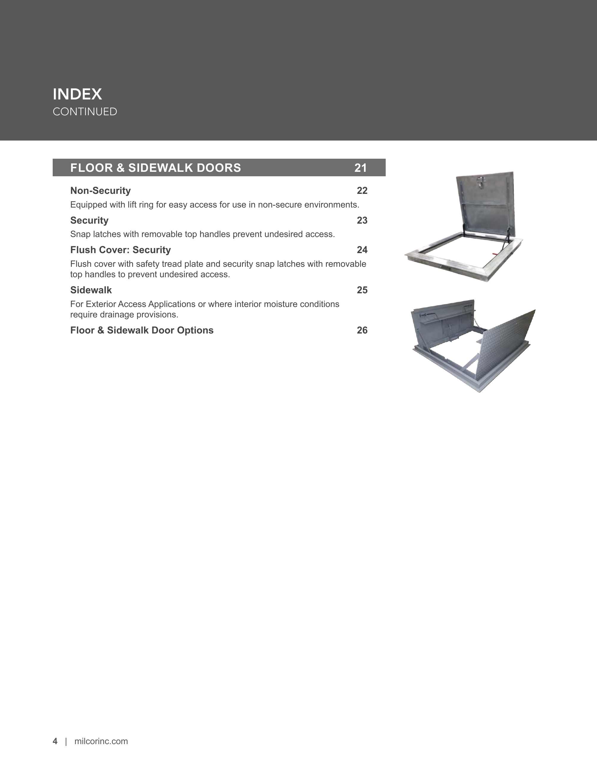 Hart & Cooley LLC, Catalogs, MILCOR Roof Hatches, Heat and Smoke Vents