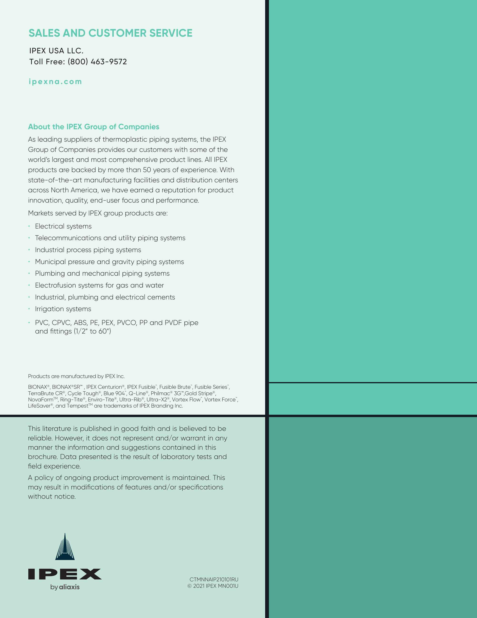 IPEX USA LLC, Catalogs, Municipal Product Catalogue ARCAT