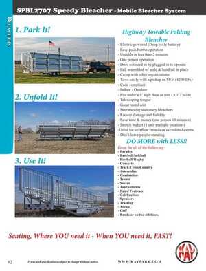 <!-- 068 -->Speedy Bleacher Mobile Bleacher System
