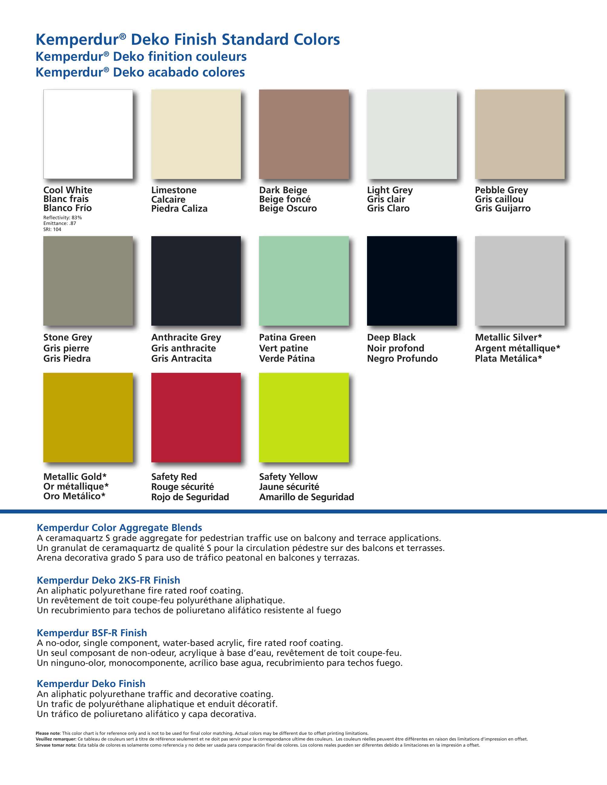 Kemper System America, Inc., Catalogs, Color Selection Guide ARCAT