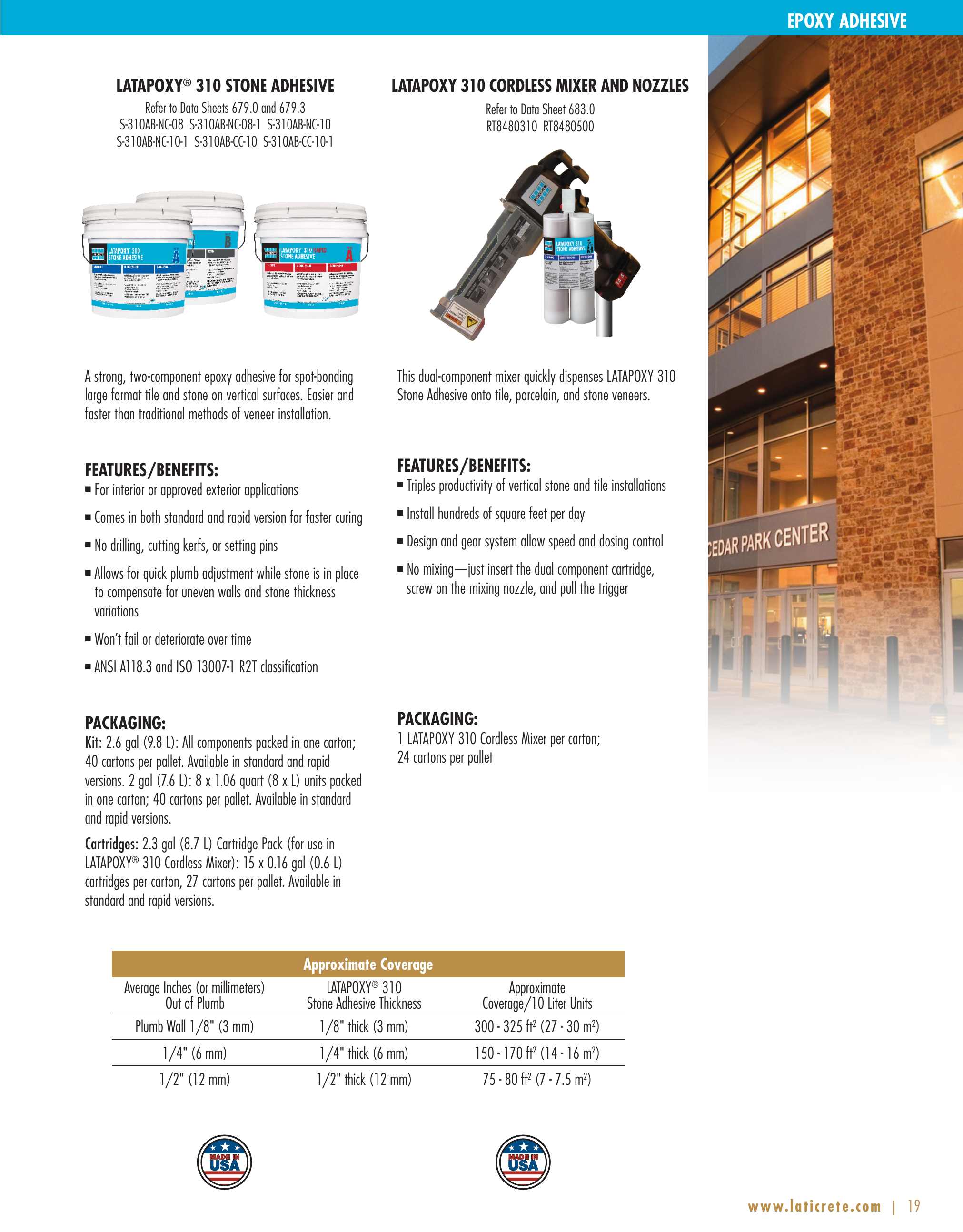 LATICRETE International, Inc., Catalogs, MASONRY VENEER INSTALLATION