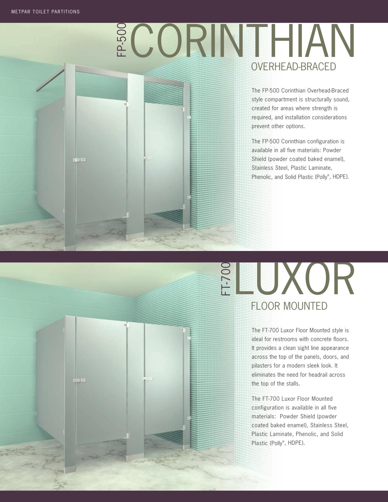 Metpar Corp., Catalogs, Toilet Compartments ARCAT