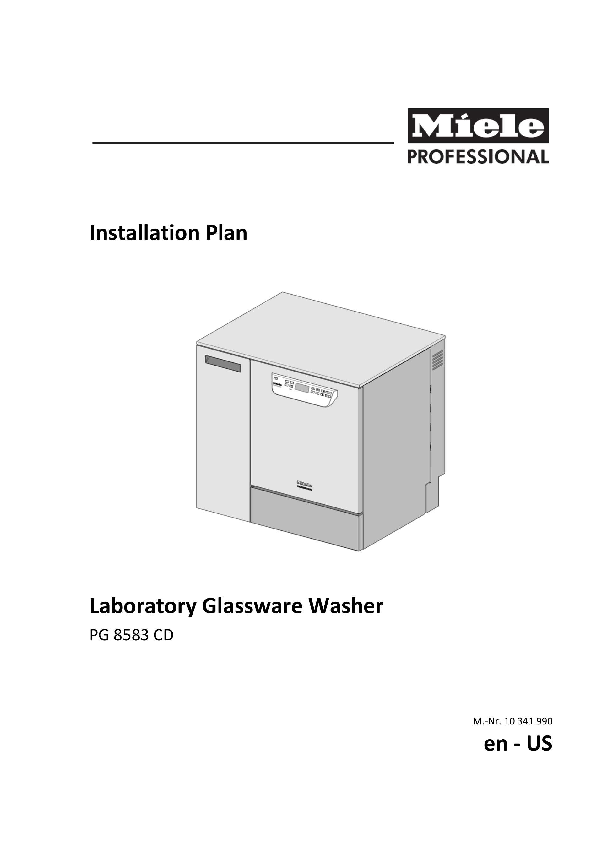 Miele Professional, Catalogs, PG 8593 CD Installation Plan ARCAT