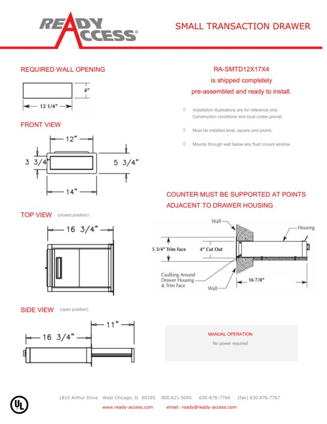 Ready Access Drive-Thru Windows, Catalogs, Cut Sheets | ARCAT