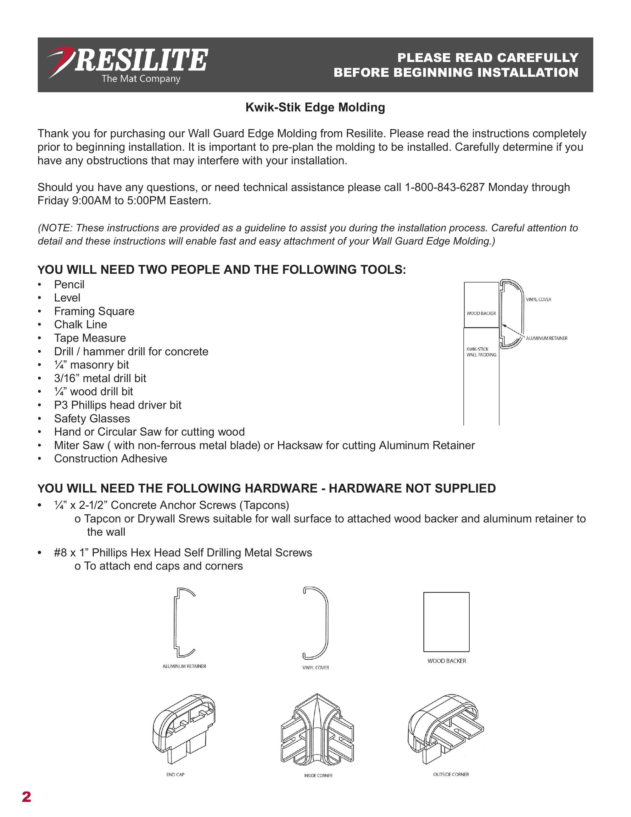 Resilite Sports Products, Inc., Catalogs, KWIKSTIK Edge Molding