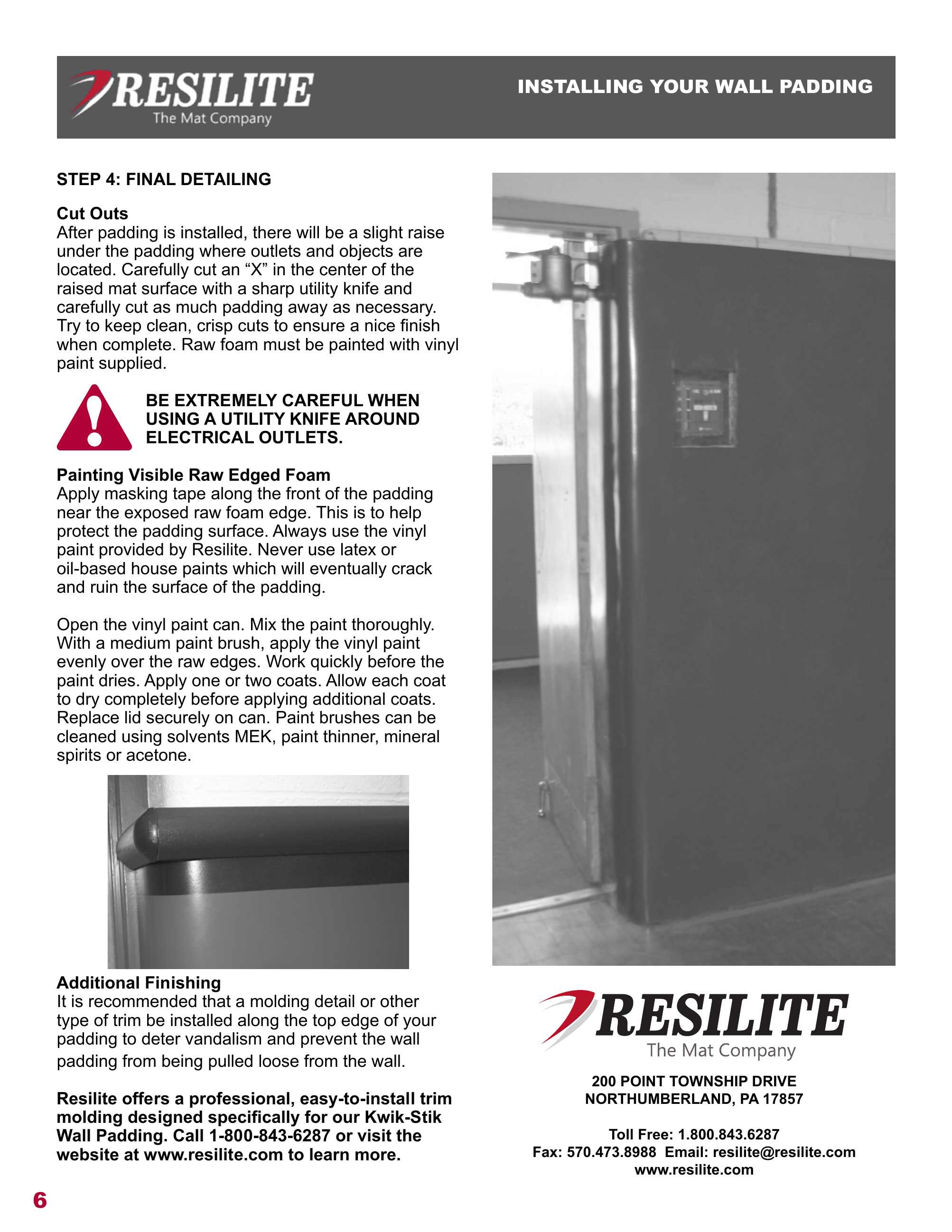 Resilite Sports Products, Inc., Catalogs, KWIKSTIK Wall Padding