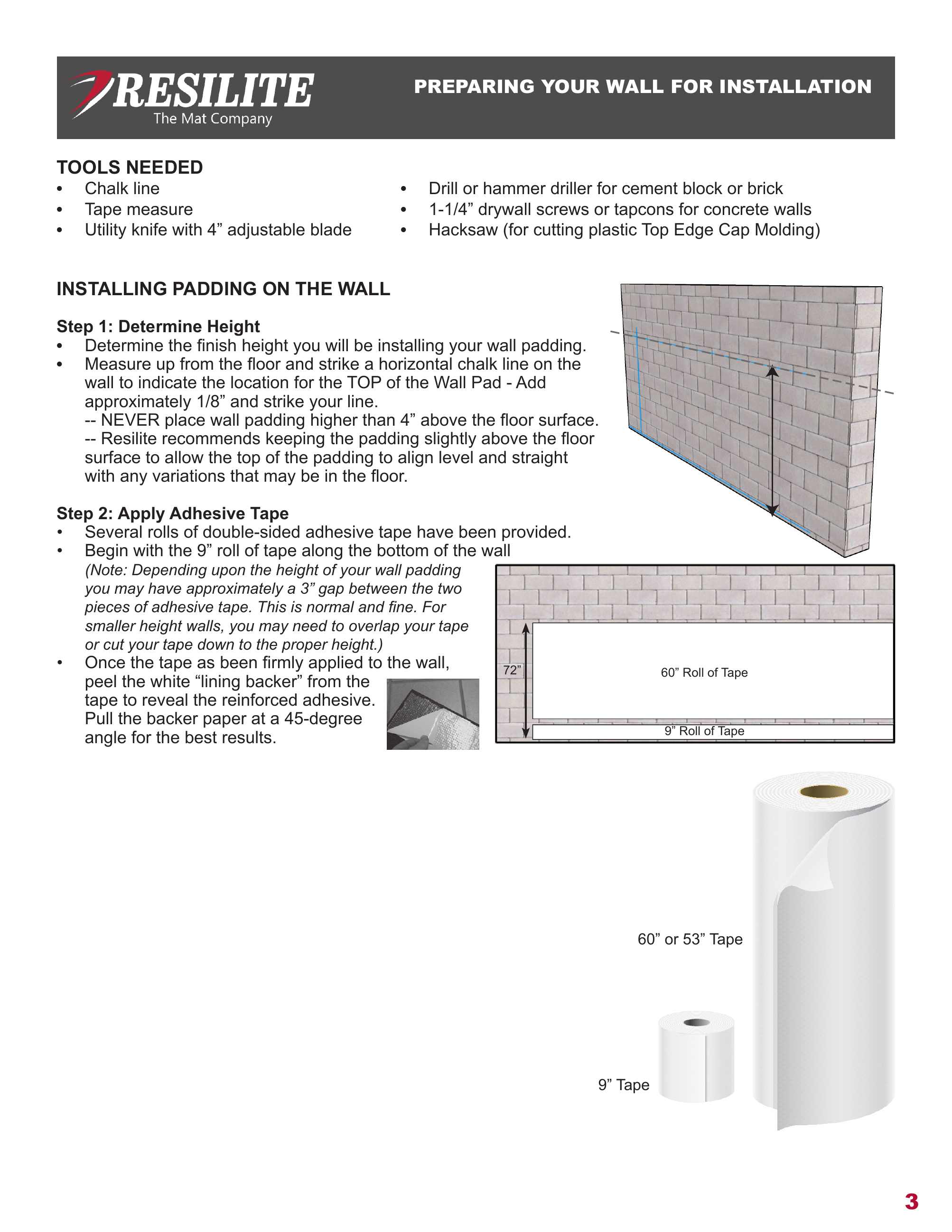 Resilite Sports Products, Inc., Catalogs, Liteweight Wall Padding