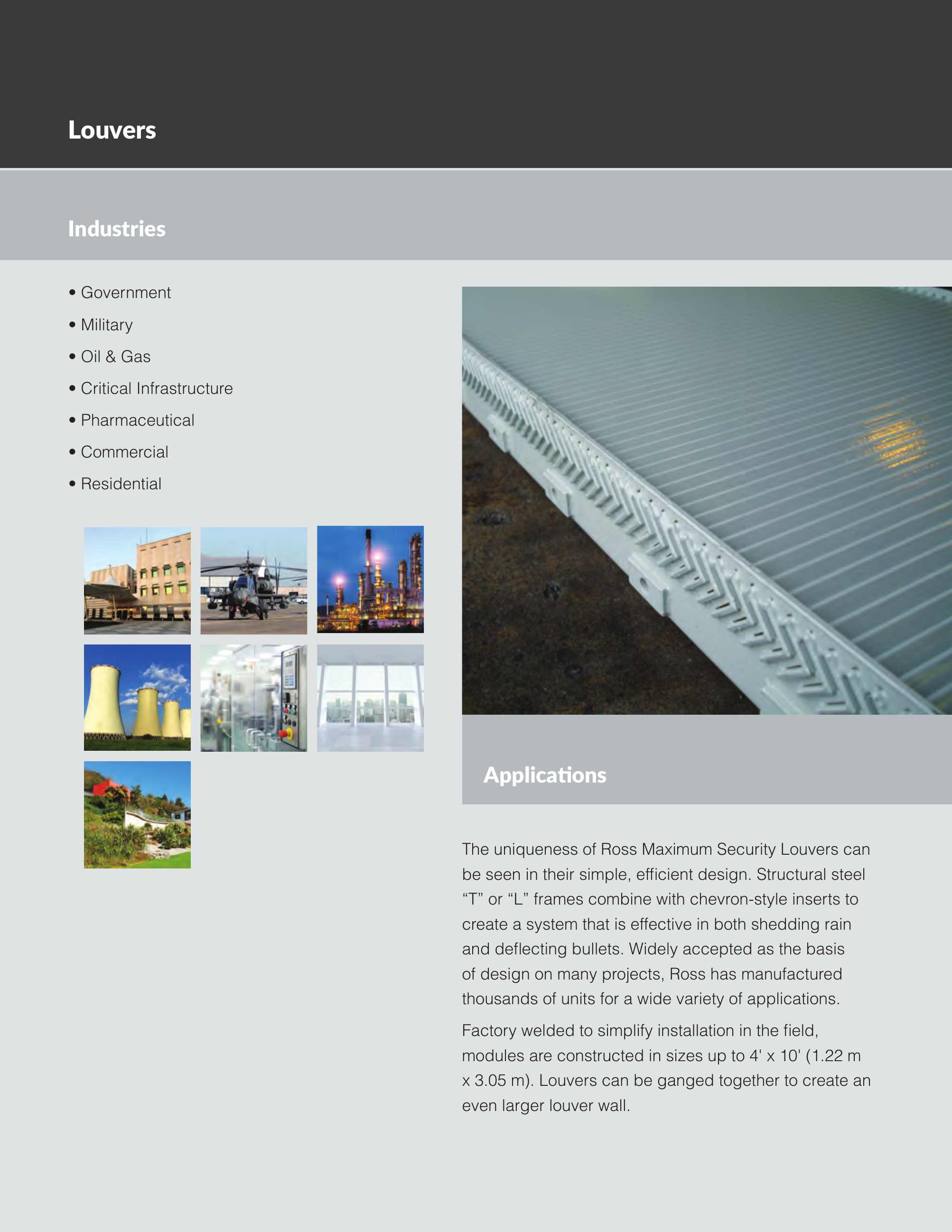 Ross Industrial LLC, Catalogs, Architectural Security Louvers ARCAT