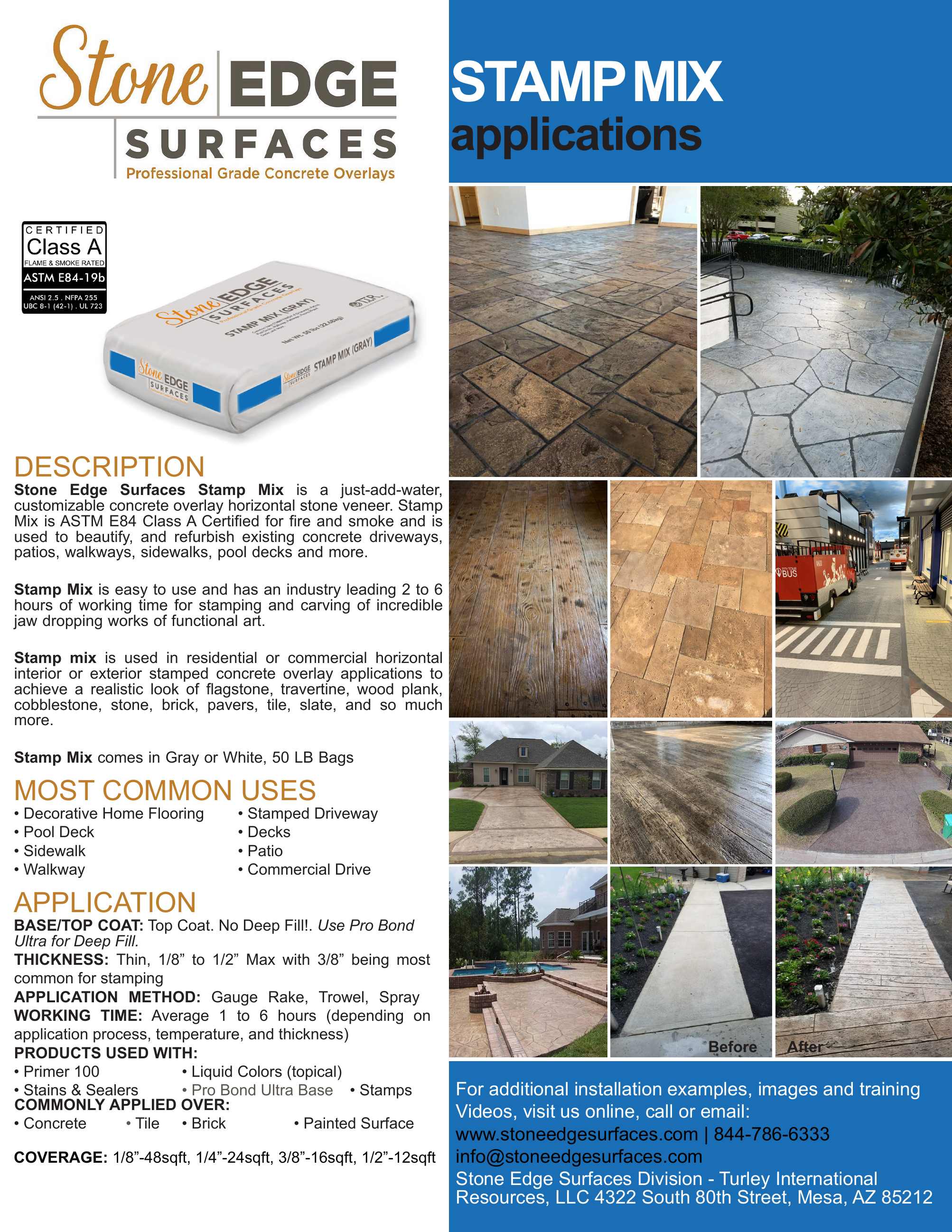 Stone Edge Surfaces, Catalogs, Stamp Mix Applications Flyer ARCAT