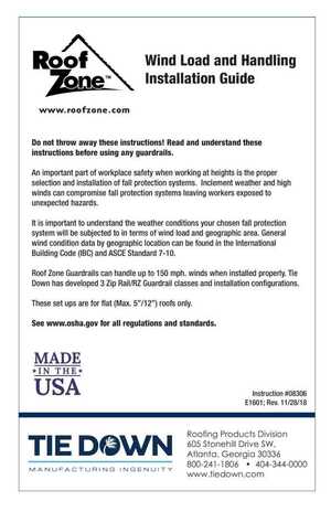 Wind Load Instructions Sheet