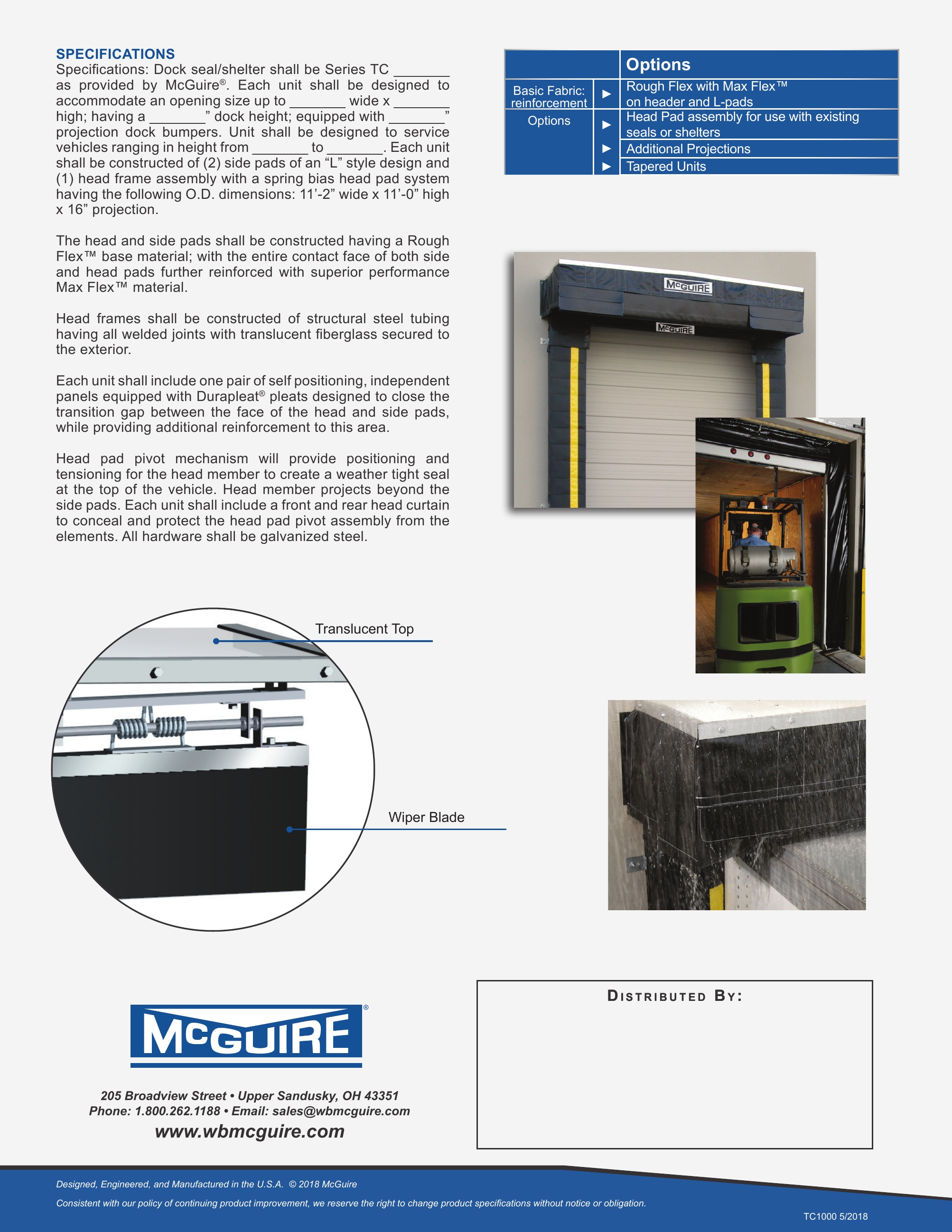 McGuire, Catalogs, TC100 Series Dock Shelter ARCAT