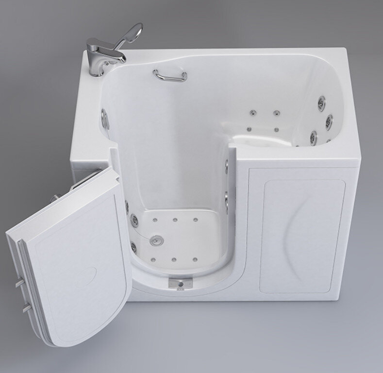 Freedom Walk in Tub 26" x 45" with Hydro Therapy Jets, U Shaped Door, Left drain