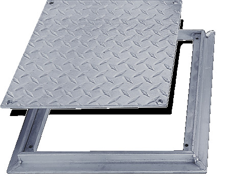 Non Hinged: Flush Diamond Plate Floor Doors
