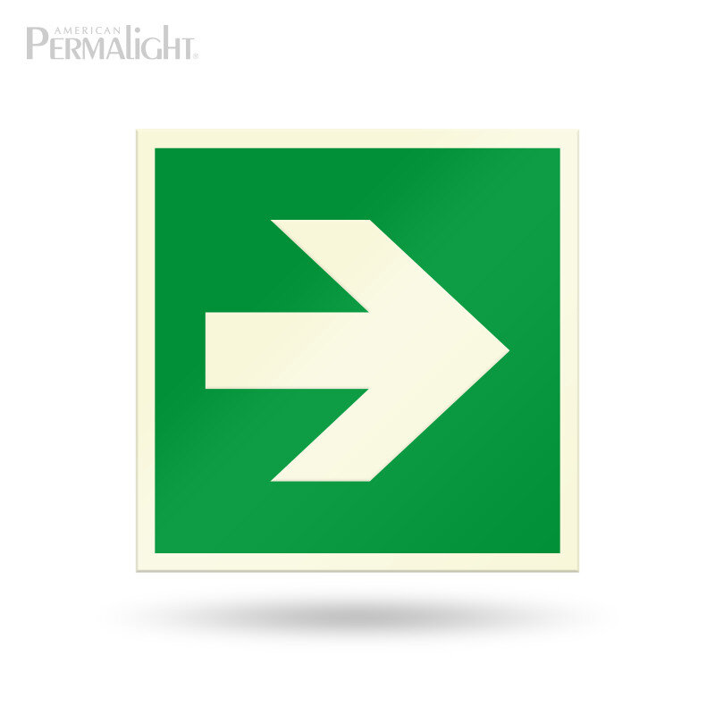 Directional Signage, Straight Arrow, Aluminum, Self-Adhesive (7-7/8 in)