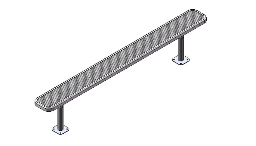 8 ft Basic Standard bench without Back