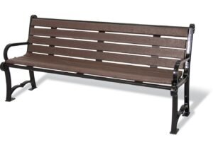 964-BRN6 Charleston Recycled Bench with Back