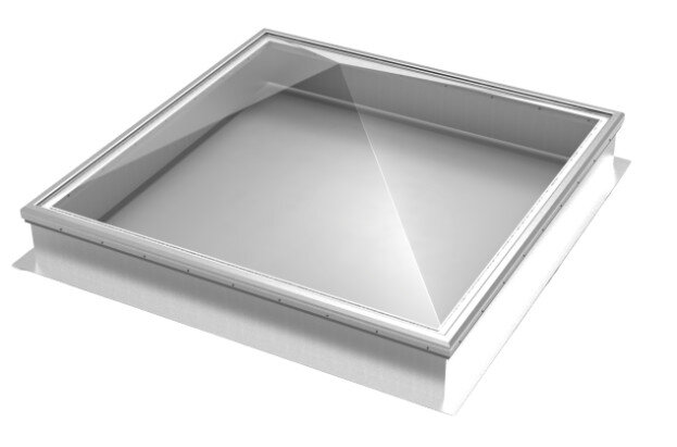 Frost-Free Commercial Pyramid Curbmount Skylight with Aluminum Curb (Thermoformed Acrylic) - Model P-CL-FF