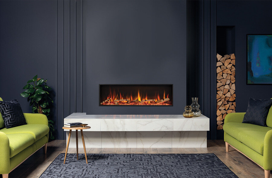ES135 1-Sided Linear Electric Fireplace