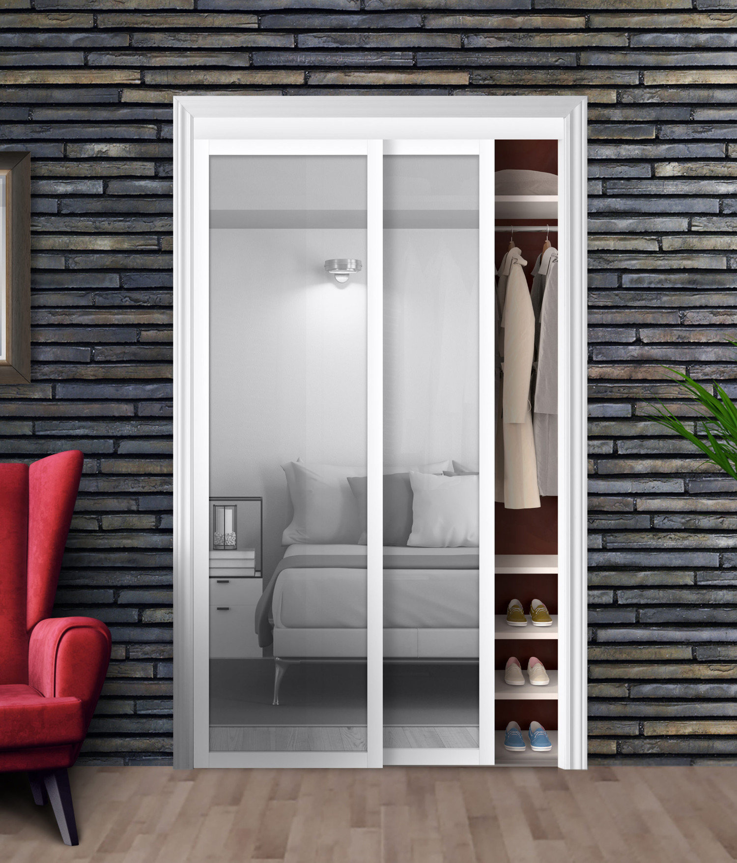 Bypass Closet Doors:  Harmony 1-Lite
