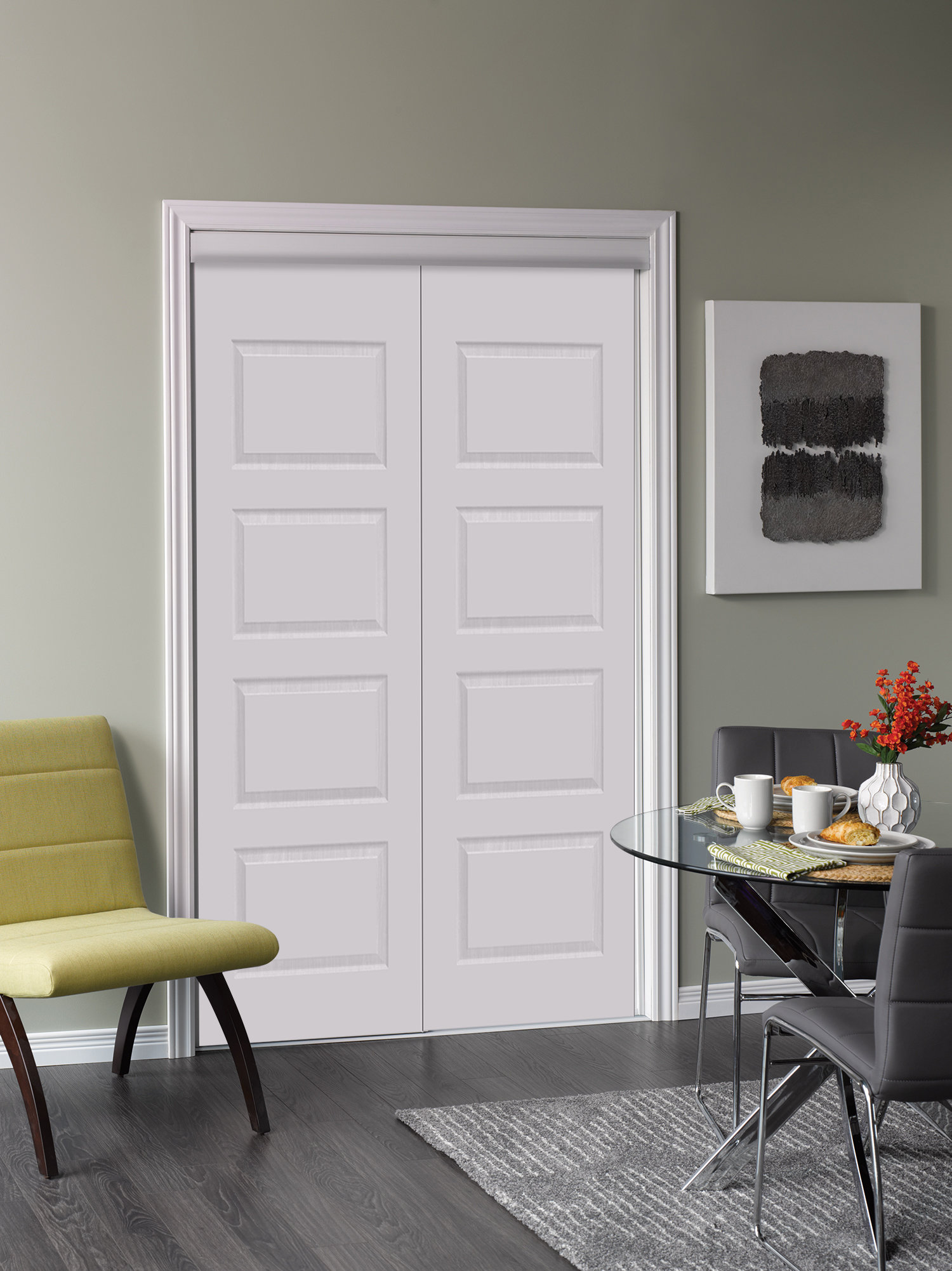 Bypass Closet Doors:  Galloway 4 Panel Design