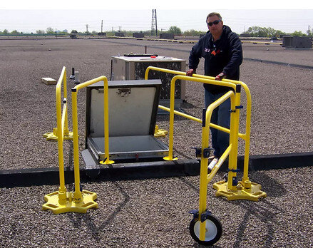 Roof Hatch & Skylight Fall Protection Safety Rails - BLUEWATER
